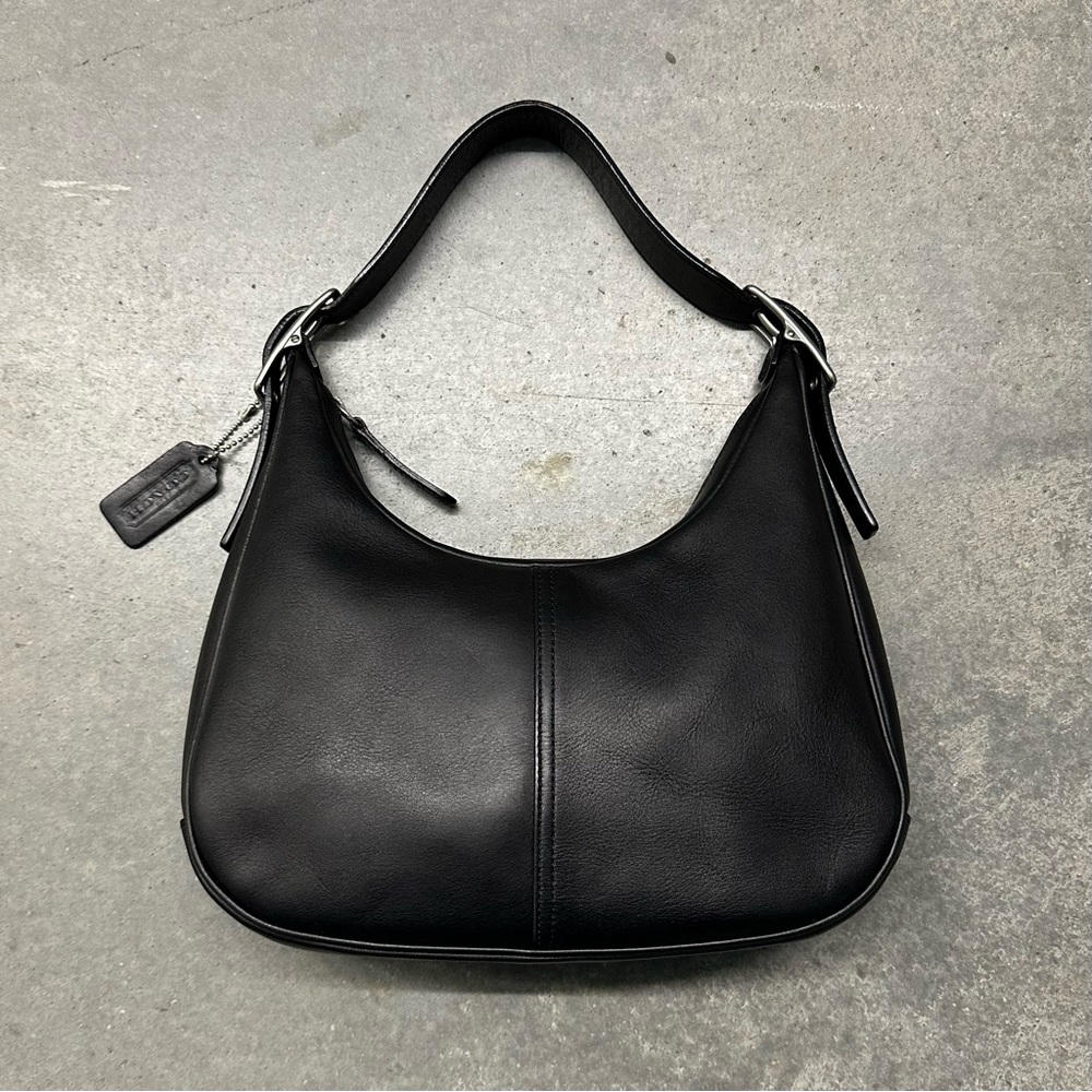 SOLD Coach Zoe Legacy Black Leather Shoulder Bag